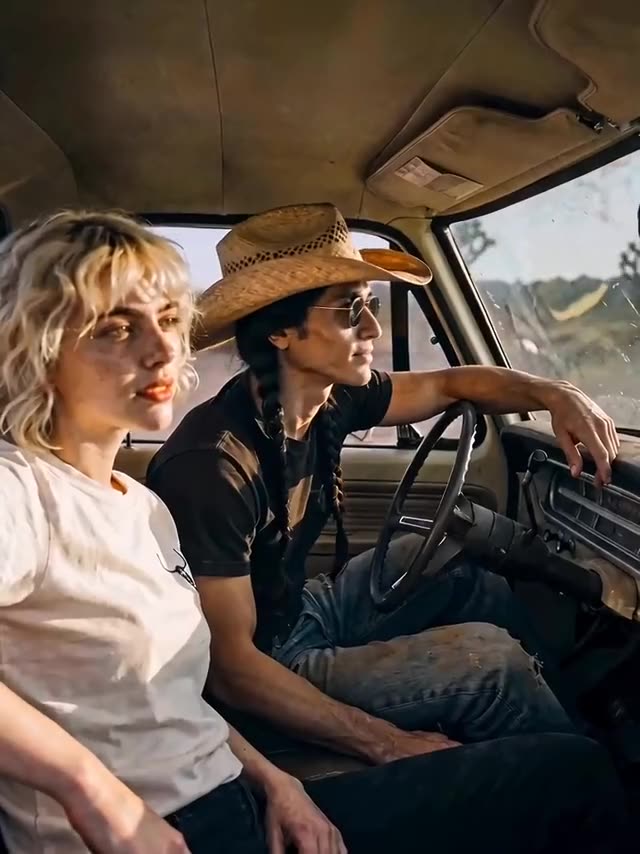 On the road in a vintage truck through Joshua tree country, with Still Air natural roll-on deodorant